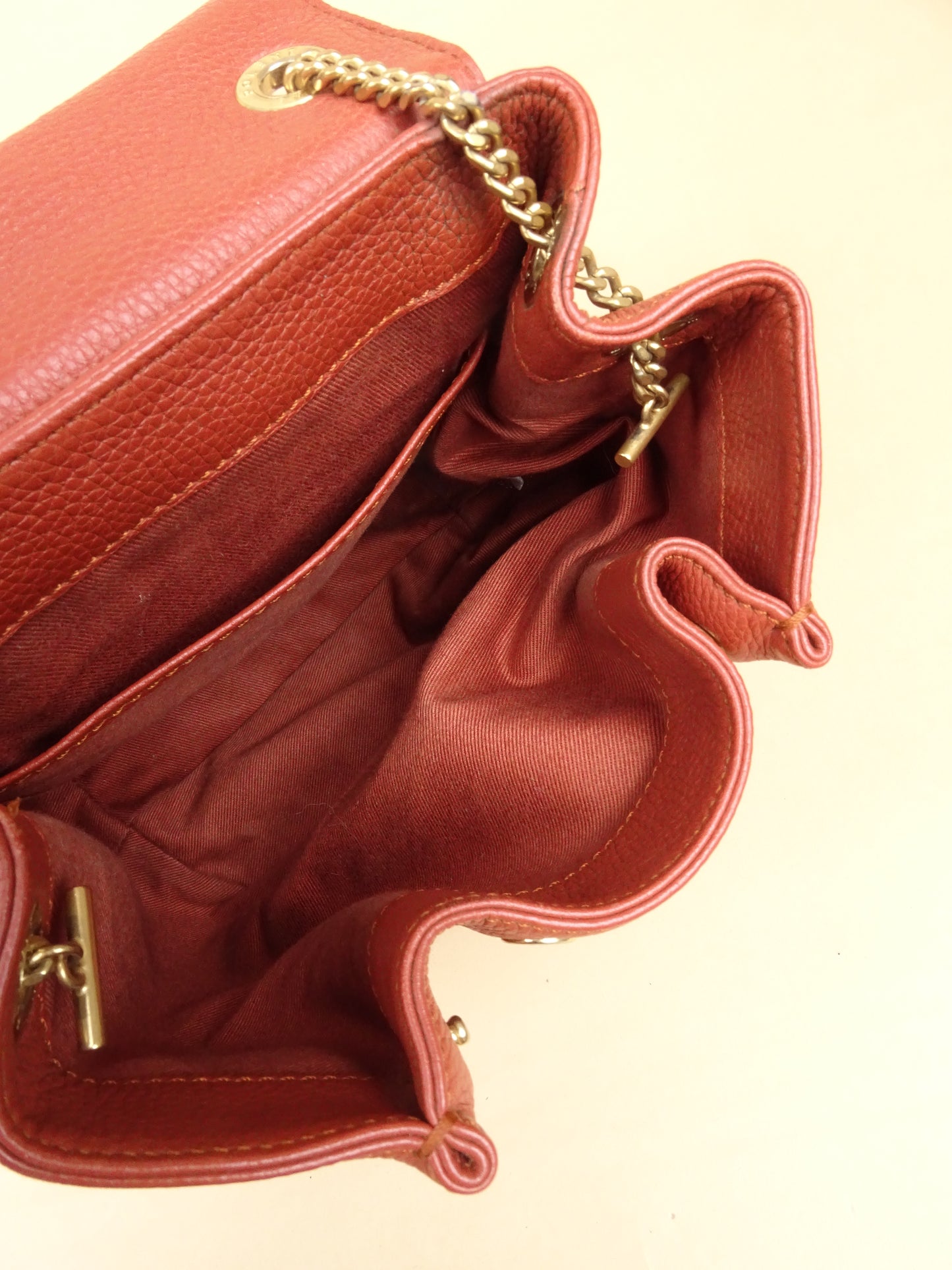 Polène Sac "Numéro Un Mini" Bandoulière Terracotta Cuir Daim
