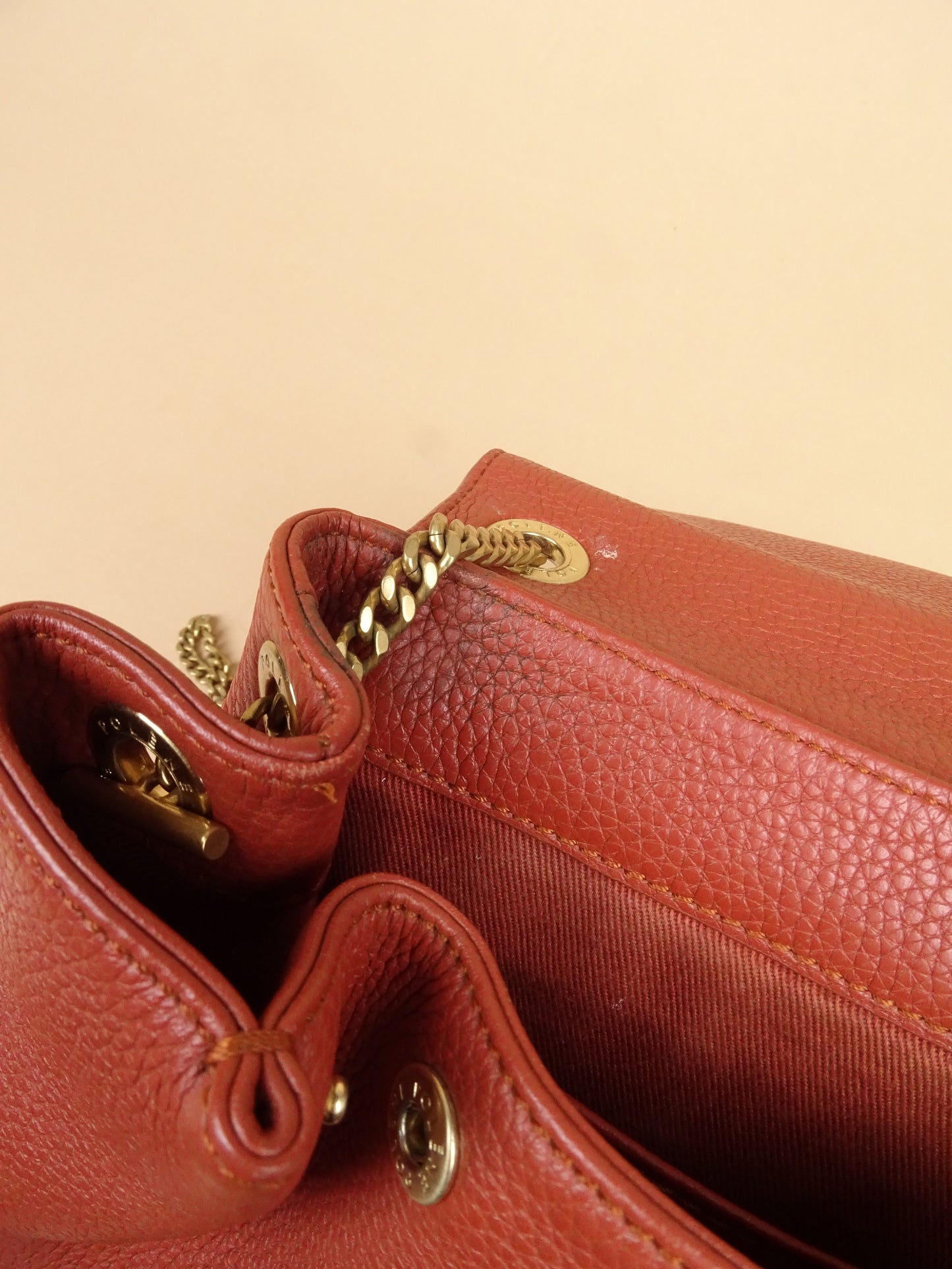 Polène Sac "Numéro Un Mini" Bandoulière Terracotta Cuir Daim