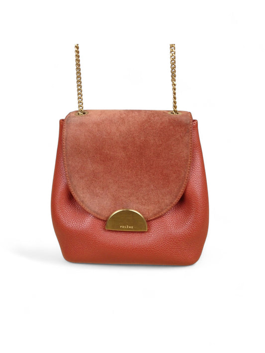Polène Sac "Numéro Un Mini" Bandoulière Terracotta Cuir Daim
