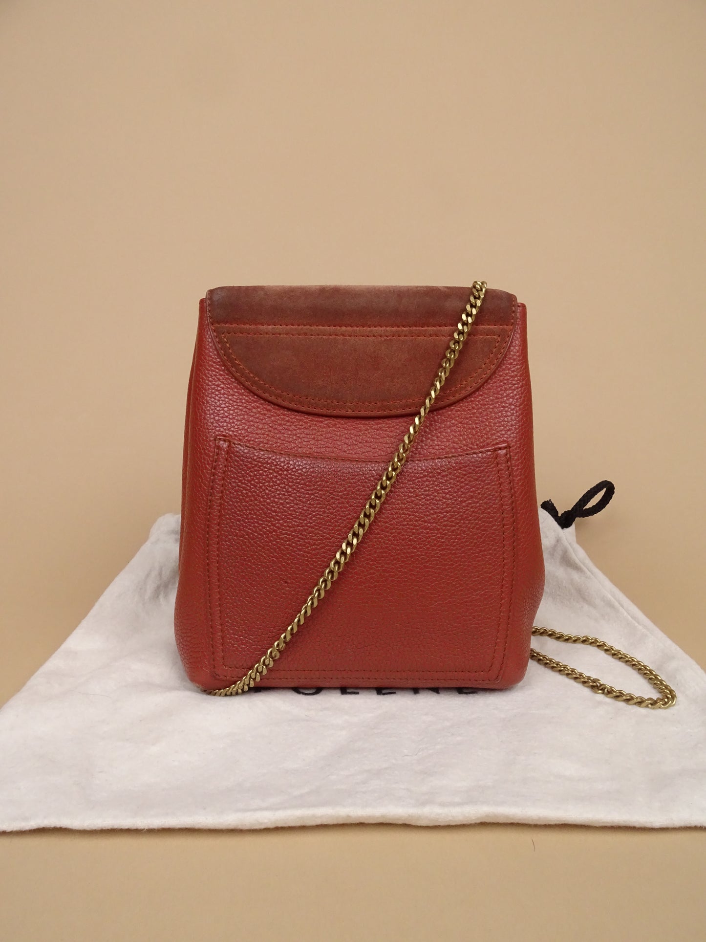 Polène Sac "Numéro Un Mini" Bandoulière Terracotta Cuir Daim