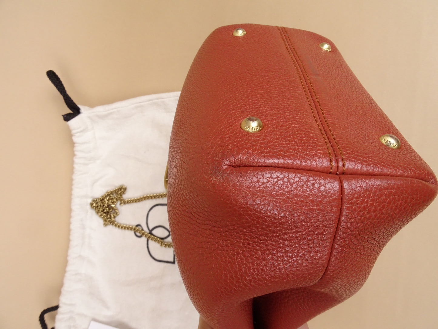 Polène Sac "Numéro Un Mini" Bandoulière Terracotta Cuir Daim