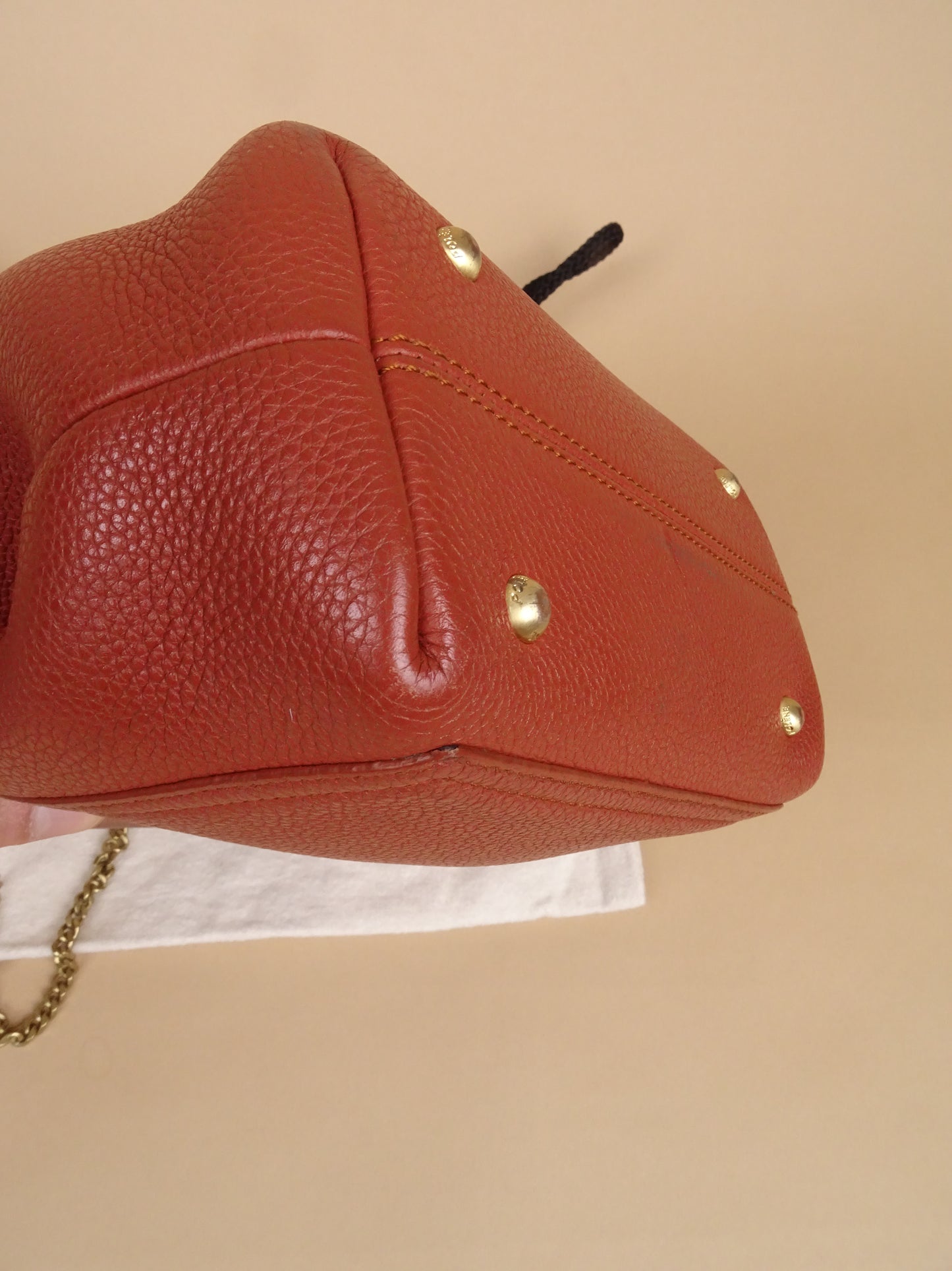 Polène Sac "Numéro Un Mini" Bandoulière Terracotta Cuir Daim