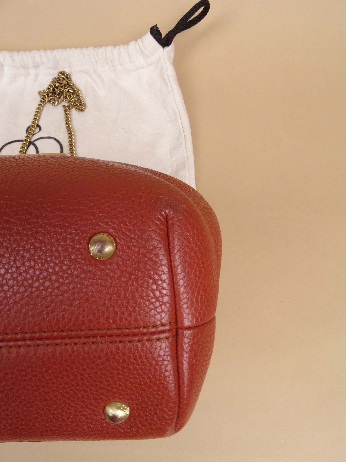 Polène Sac "Numéro Un Mini" Bandoulière Terracotta Cuir Daim