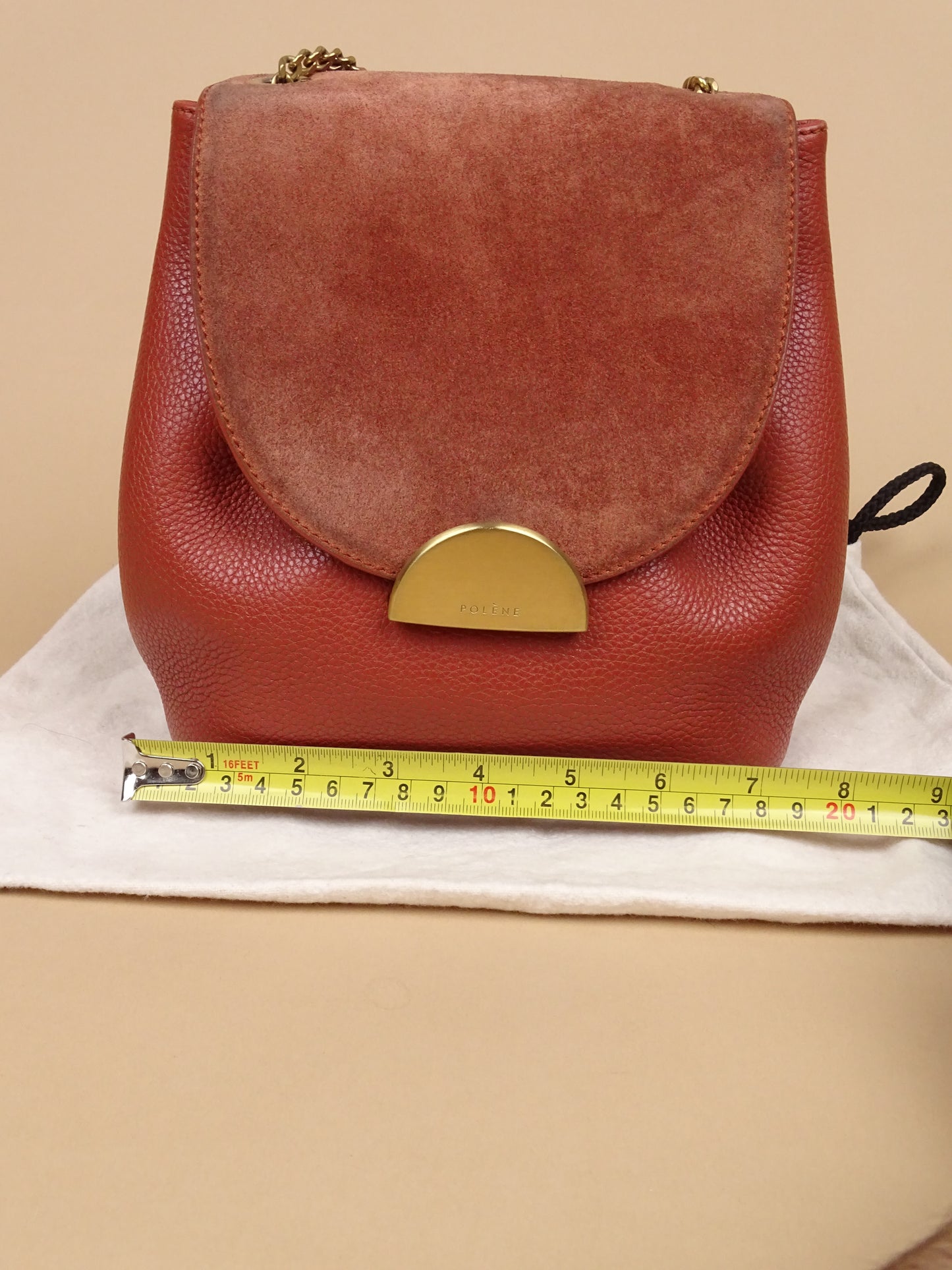 Polène Sac "Numéro Un Mini" Bandoulière Terracotta Cuir Daim