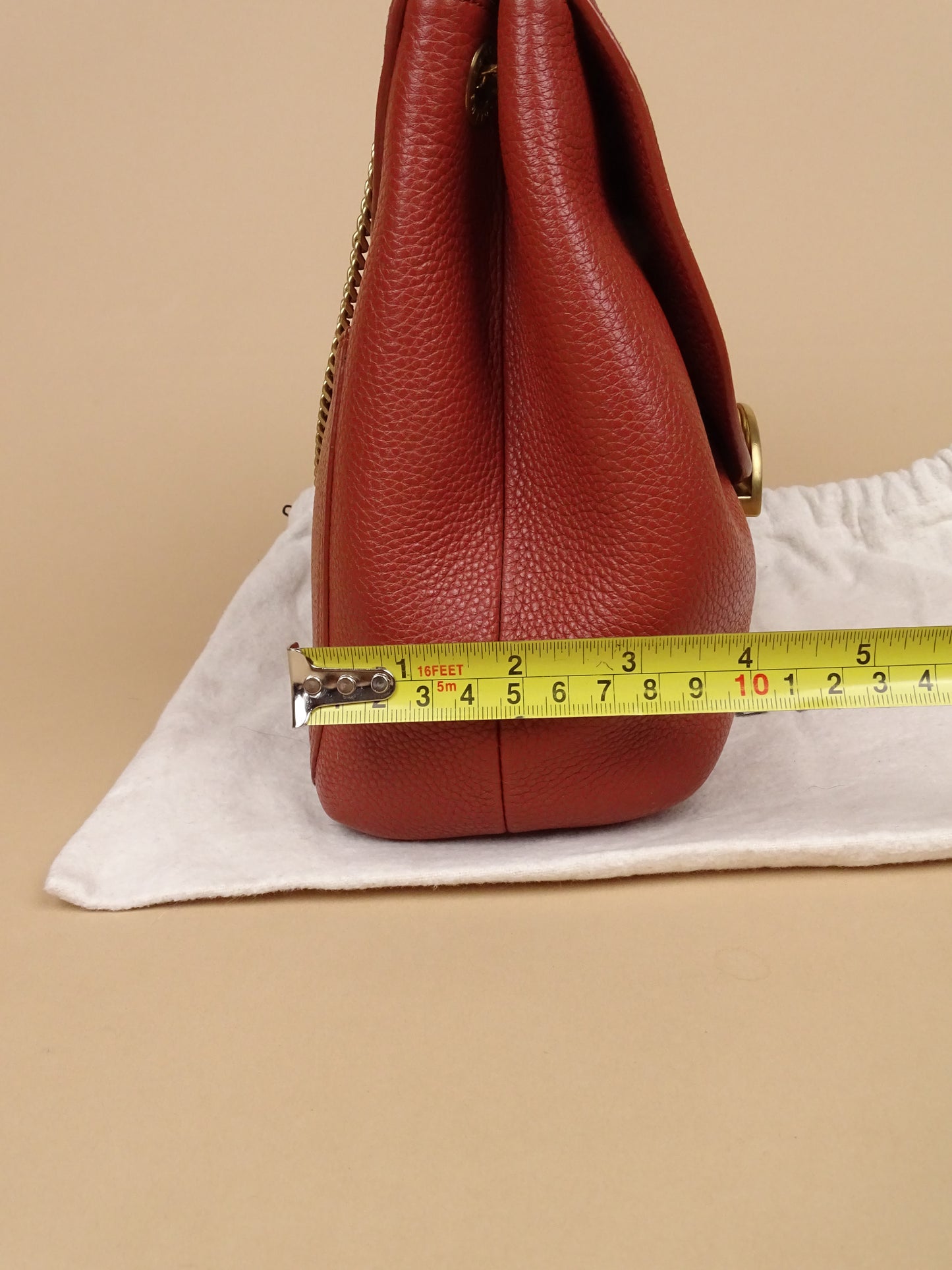 Polène Sac "Numéro Un Mini" Bandoulière Terracotta Cuir Daim