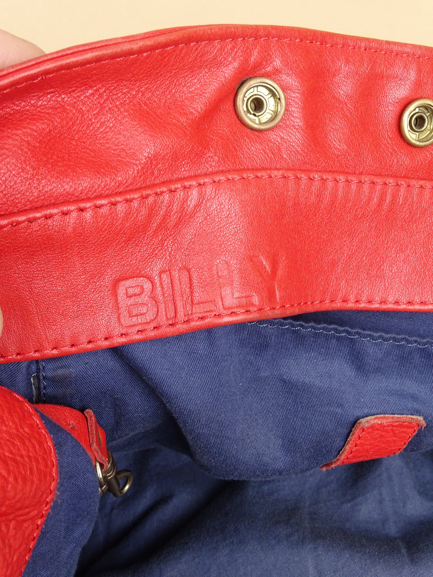 Sac Jérôme Dreyfuss Billy Rouge Corail Cuir