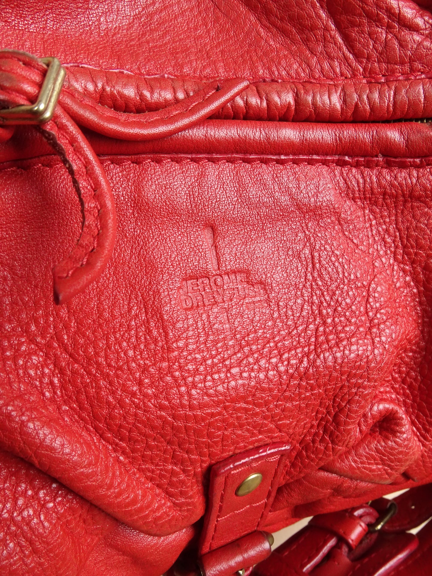 Sac Jérôme Dreyfuss Billy Rouge Corail Cuir