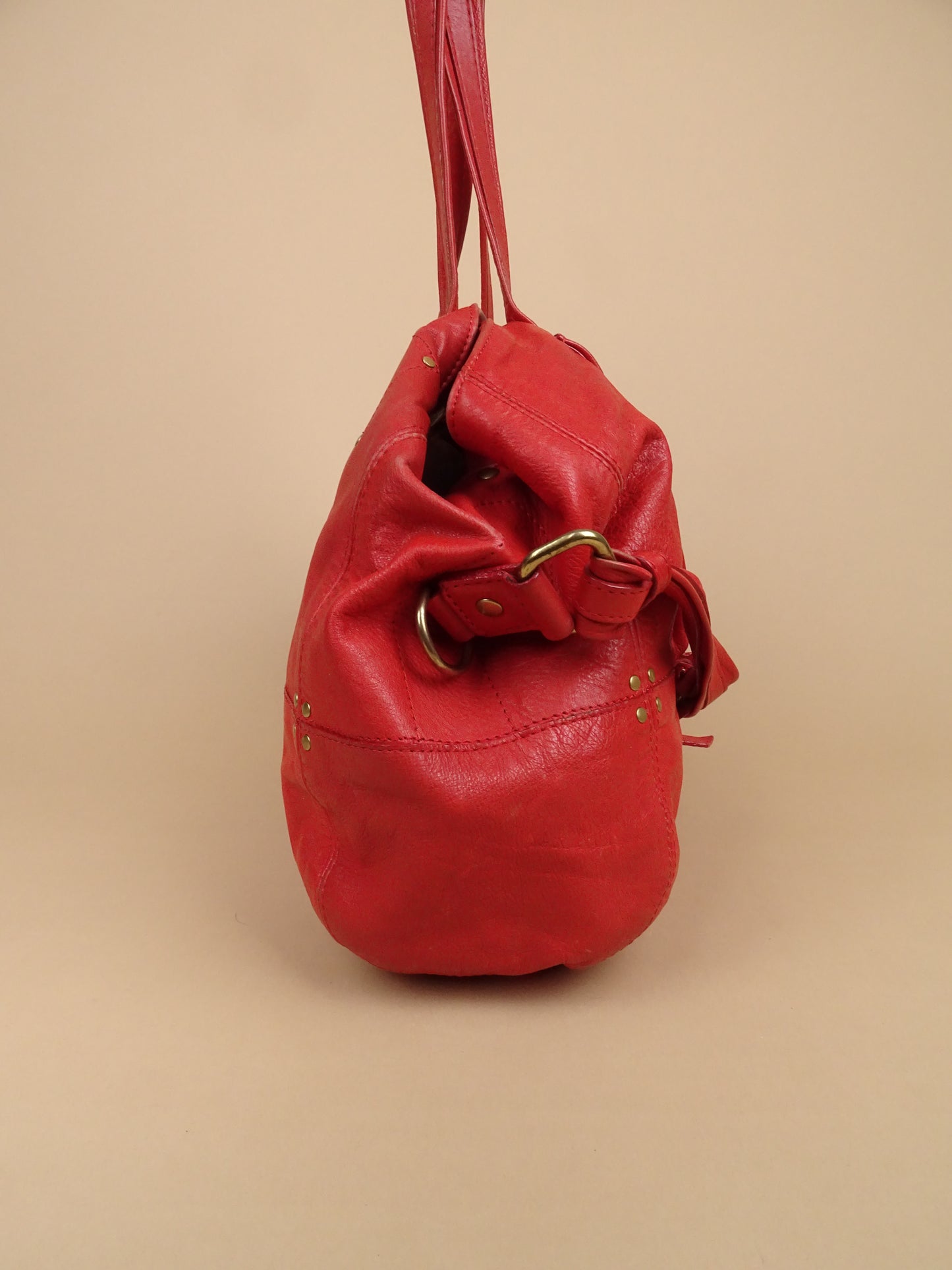 Sac Jérôme Dreyfuss Billy Rouge Corail Cuir