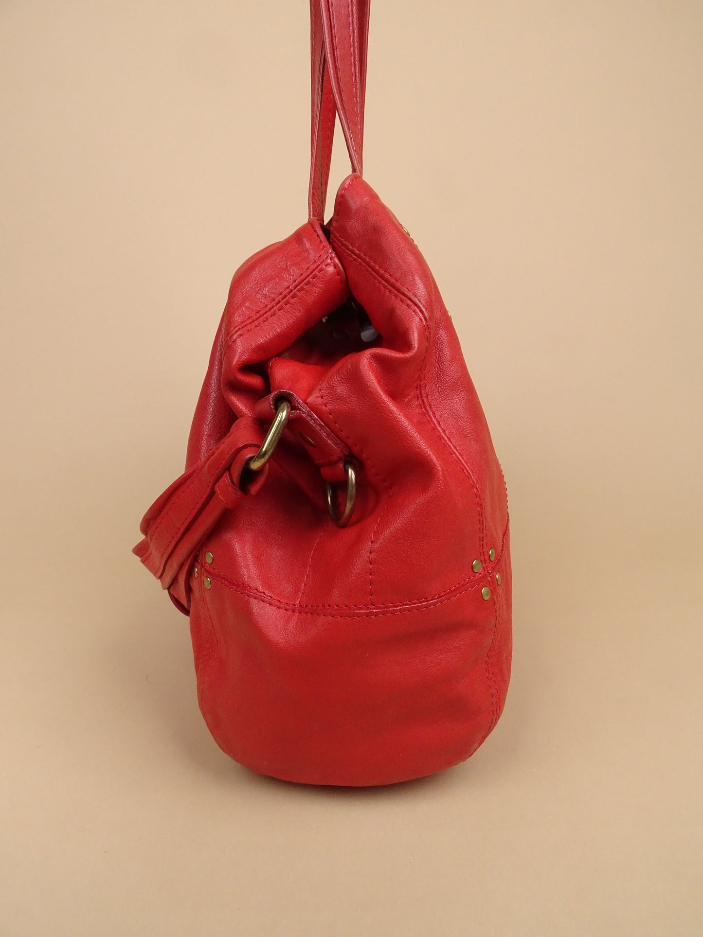 Sac Jérôme Dreyfuss Billy Rouge Corail Cuir