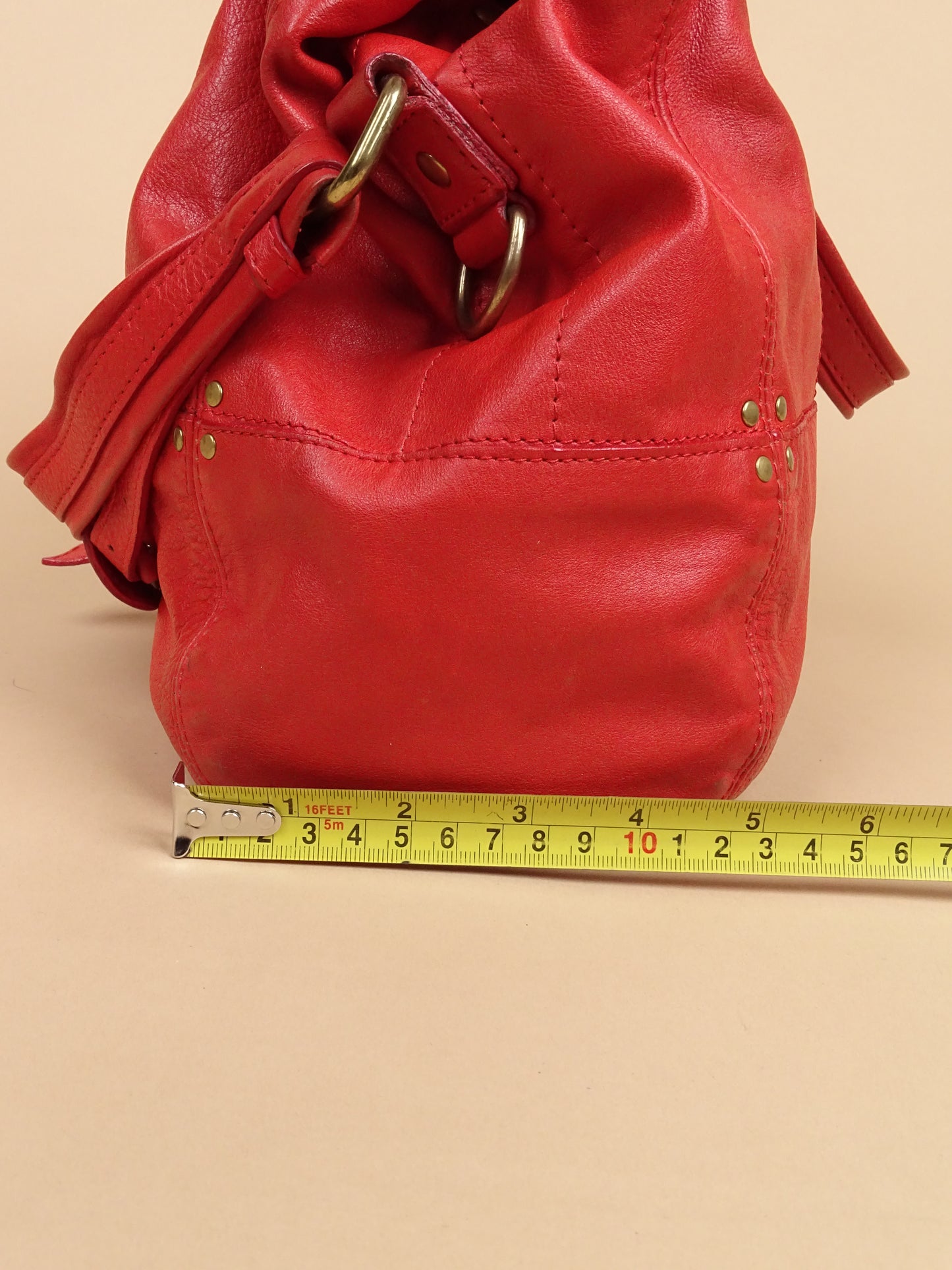 Sac Jérôme Dreyfuss Billy Rouge Corail Cuir