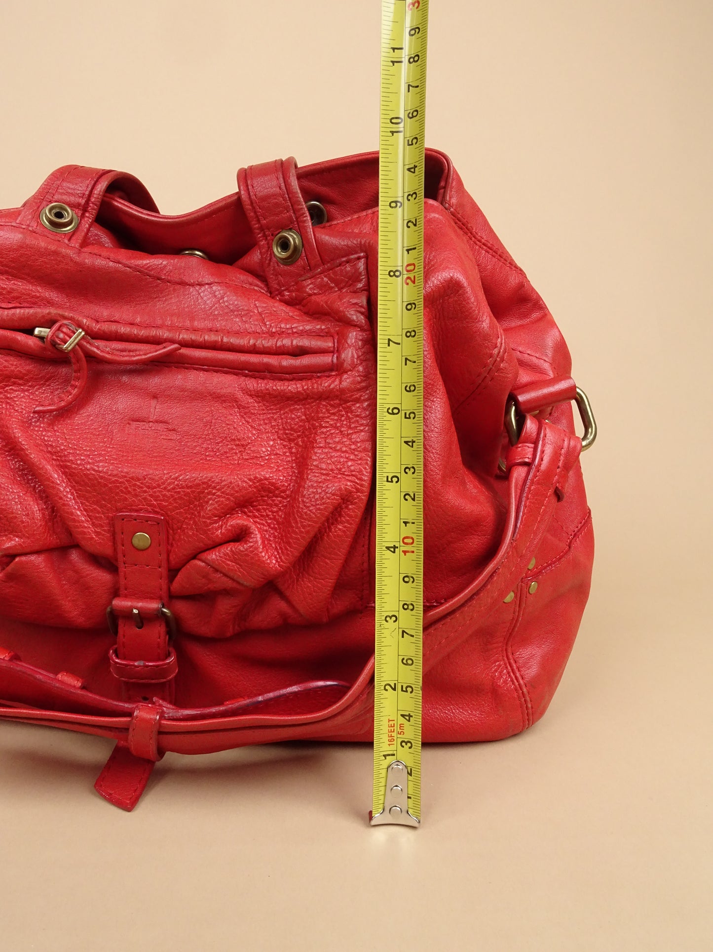 Sac Jérôme Dreyfuss Billy Rouge Corail Cuir