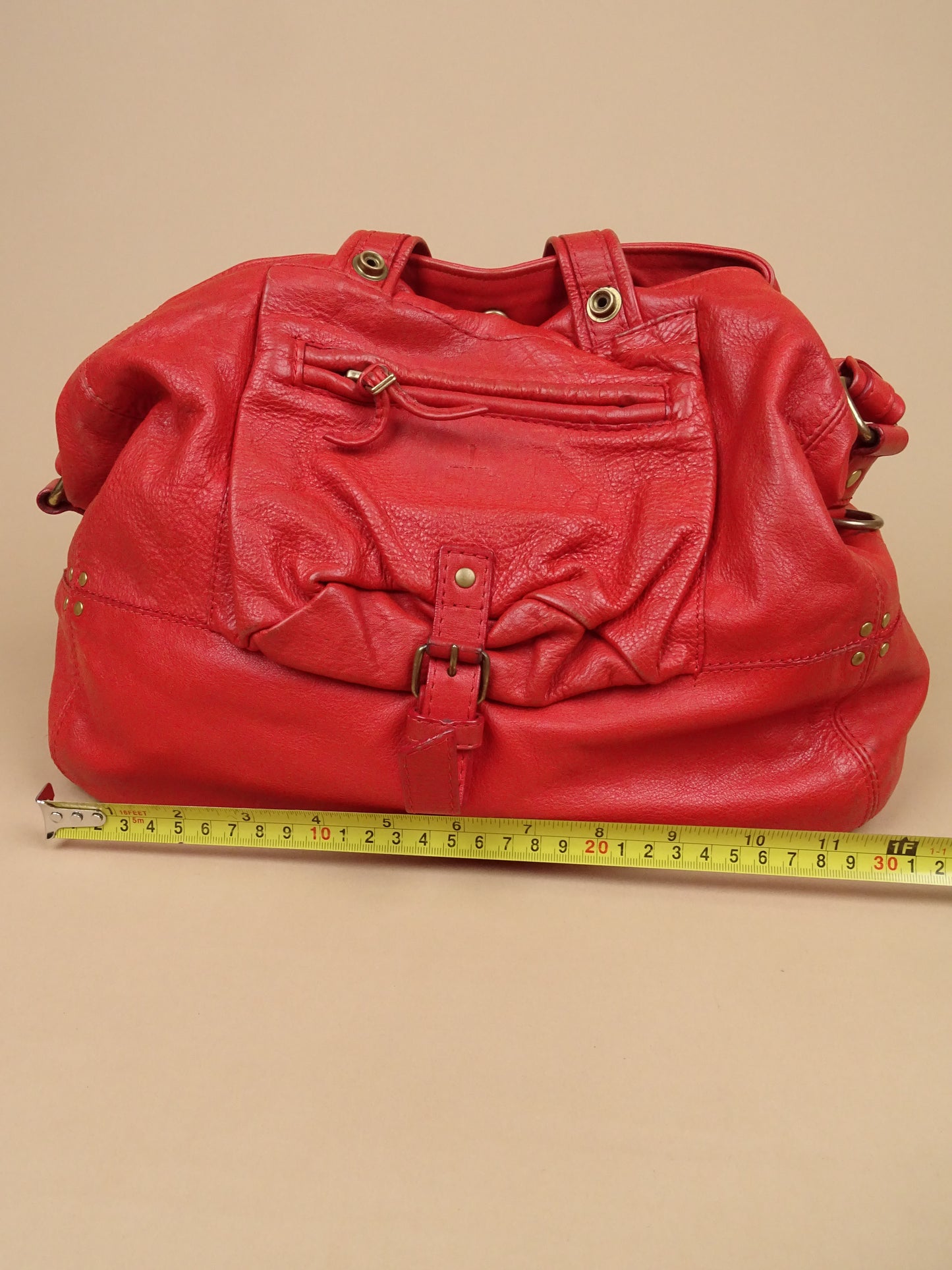 Sac Jérôme Dreyfuss Billy Rouge Corail Cuir