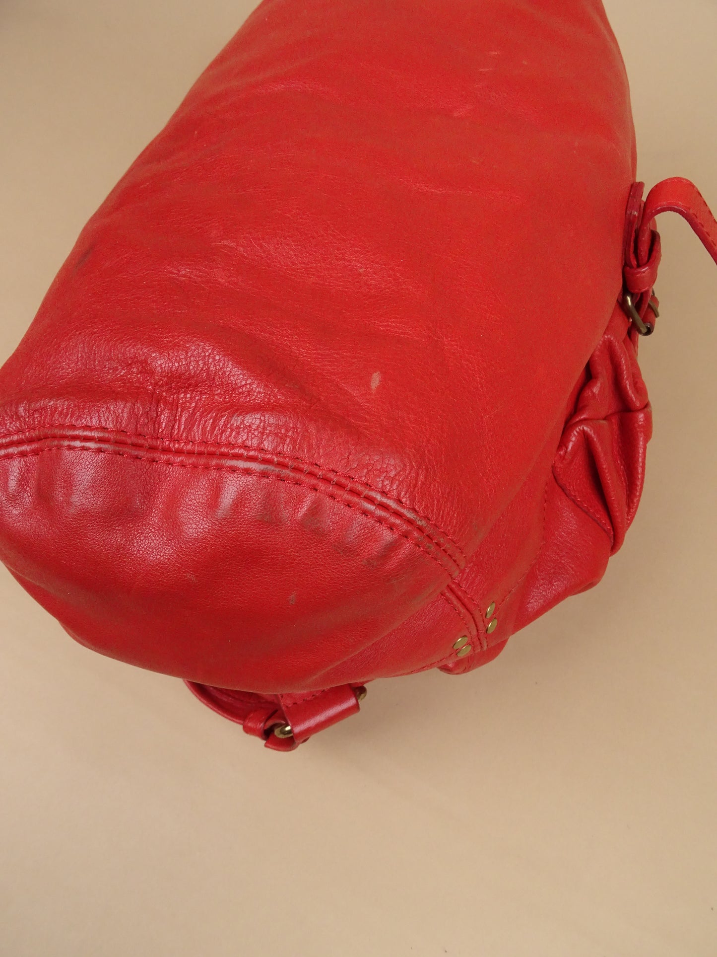Sac Jérôme Dreyfuss Billy Rouge Corail Cuir
