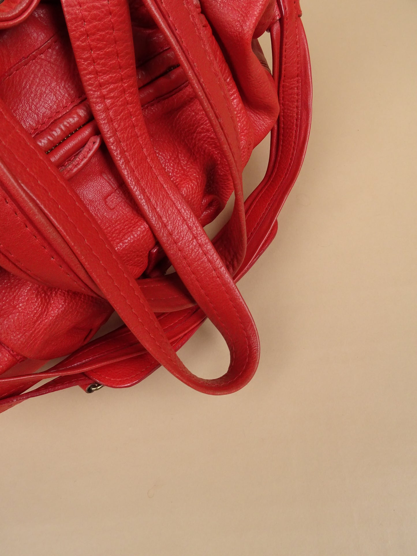 Sac Jérôme Dreyfuss Billy Rouge Corail Cuir