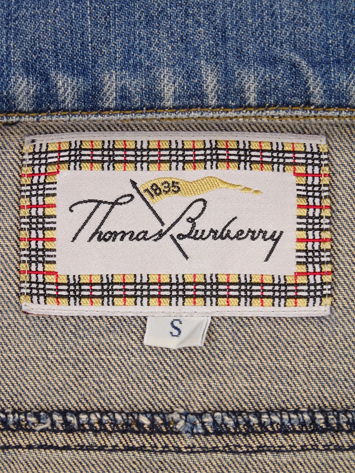 Veste Burberry En Jean Cropped S Femme Bleu