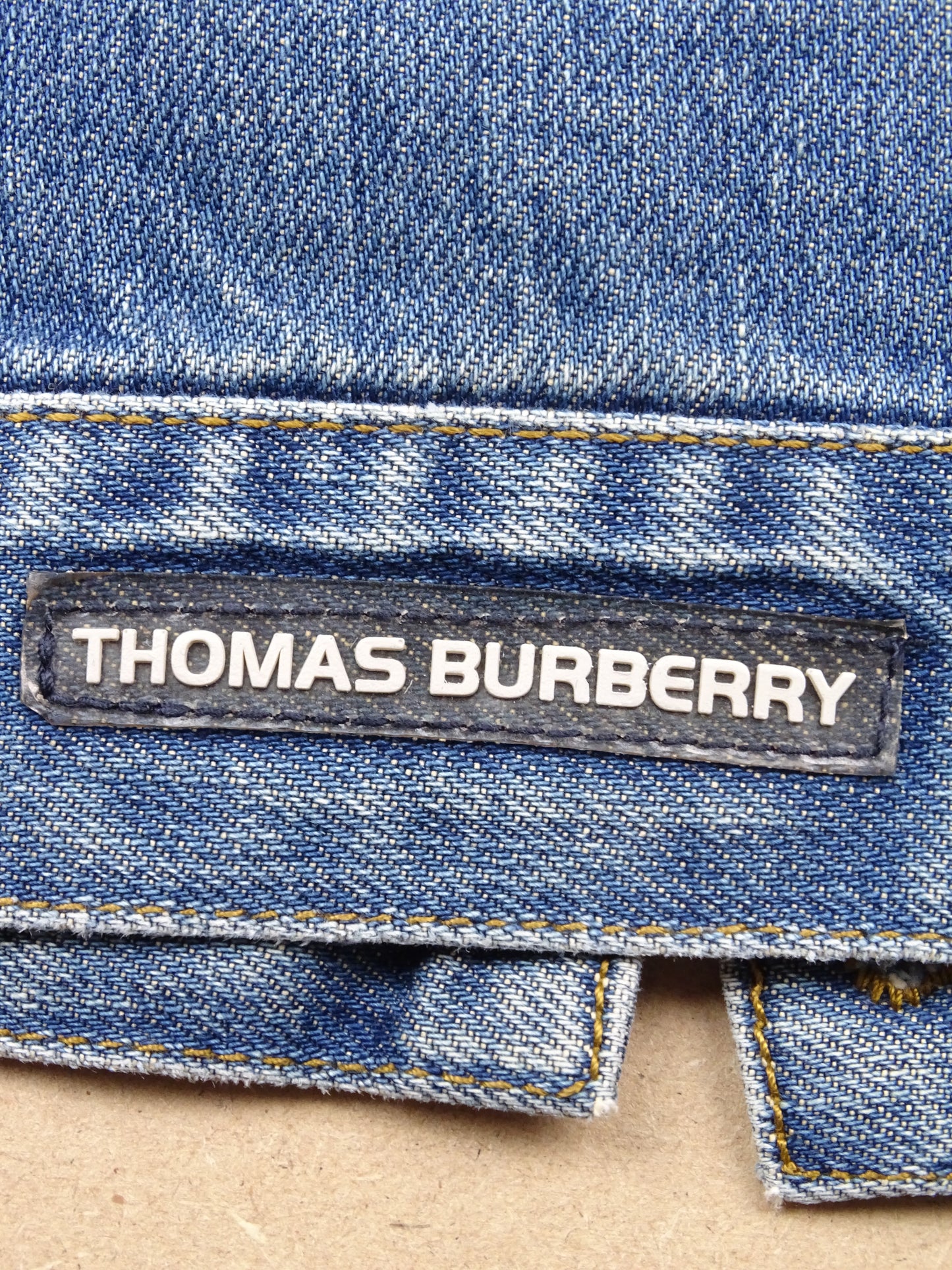 Veste Burberry En Jean Cropped S Femme Bleu