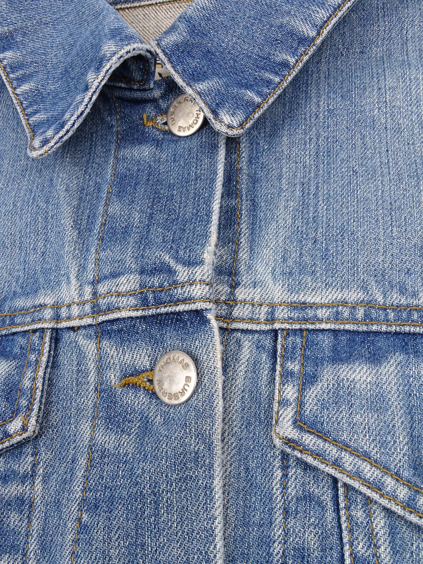 Veste Burberry En Jean Cropped S Femme Bleu