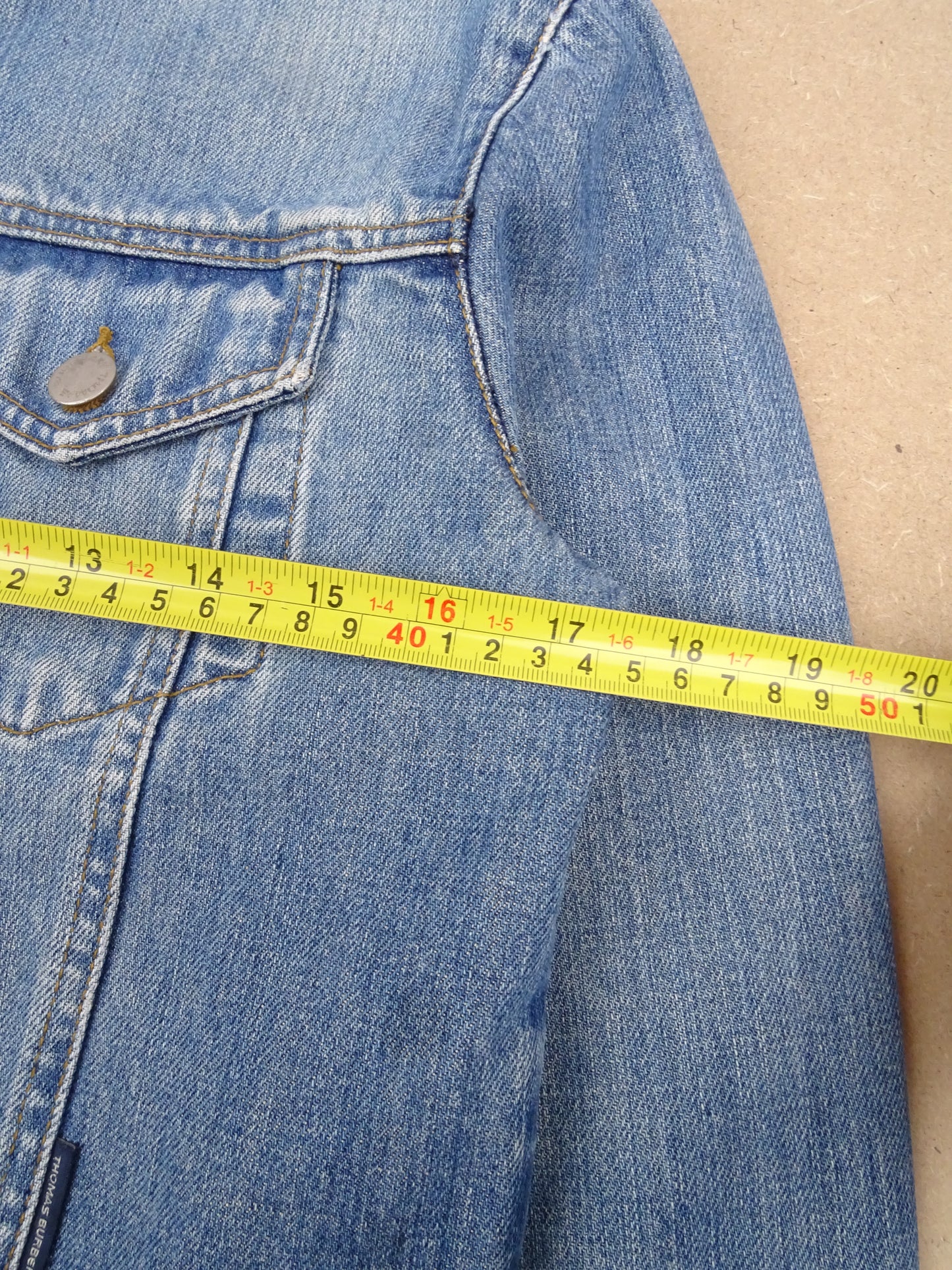 Veste Burberry En Jean Cropped S Femme Bleu