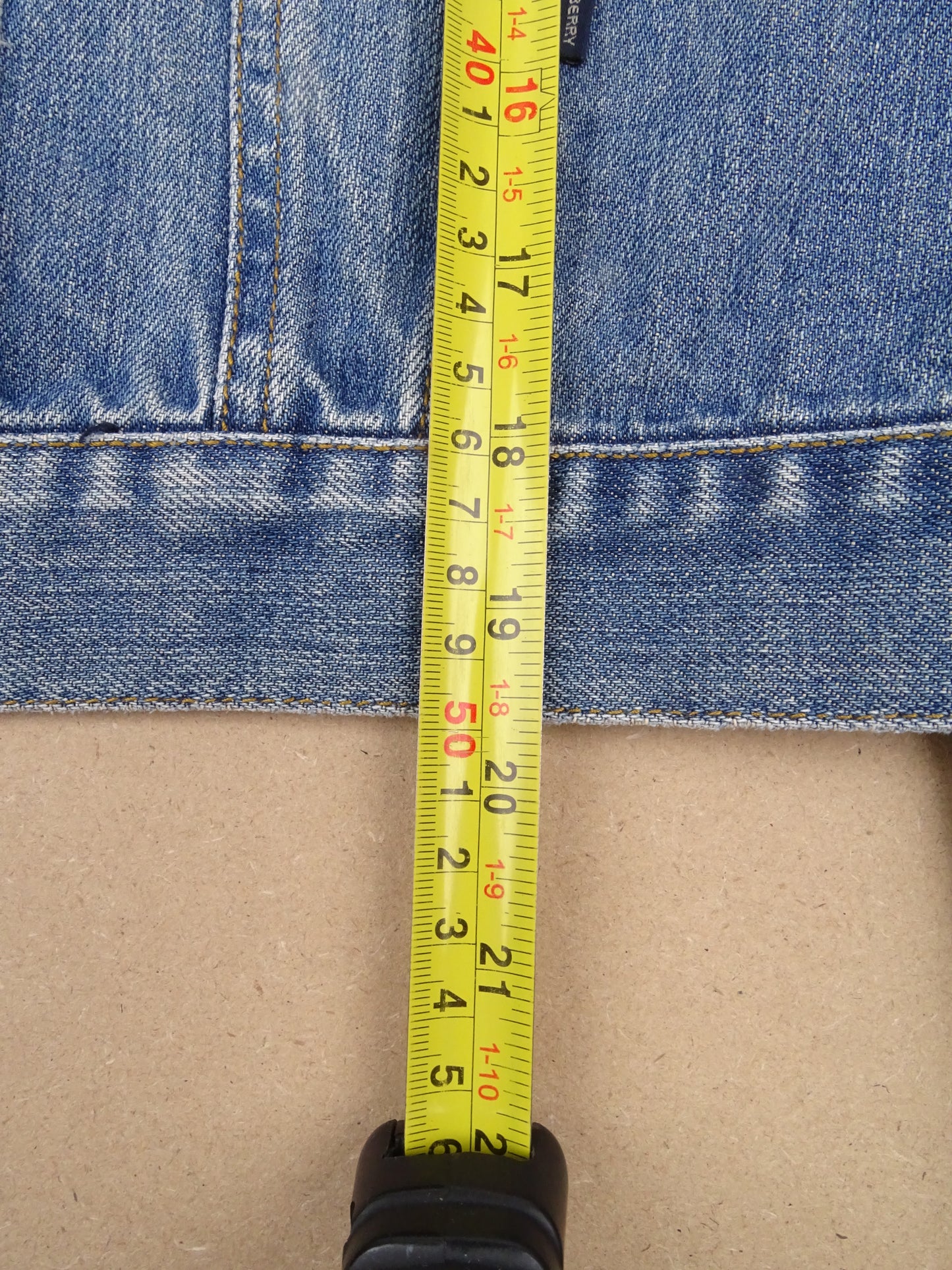 Veste Burberry En Jean Cropped S Femme Bleu