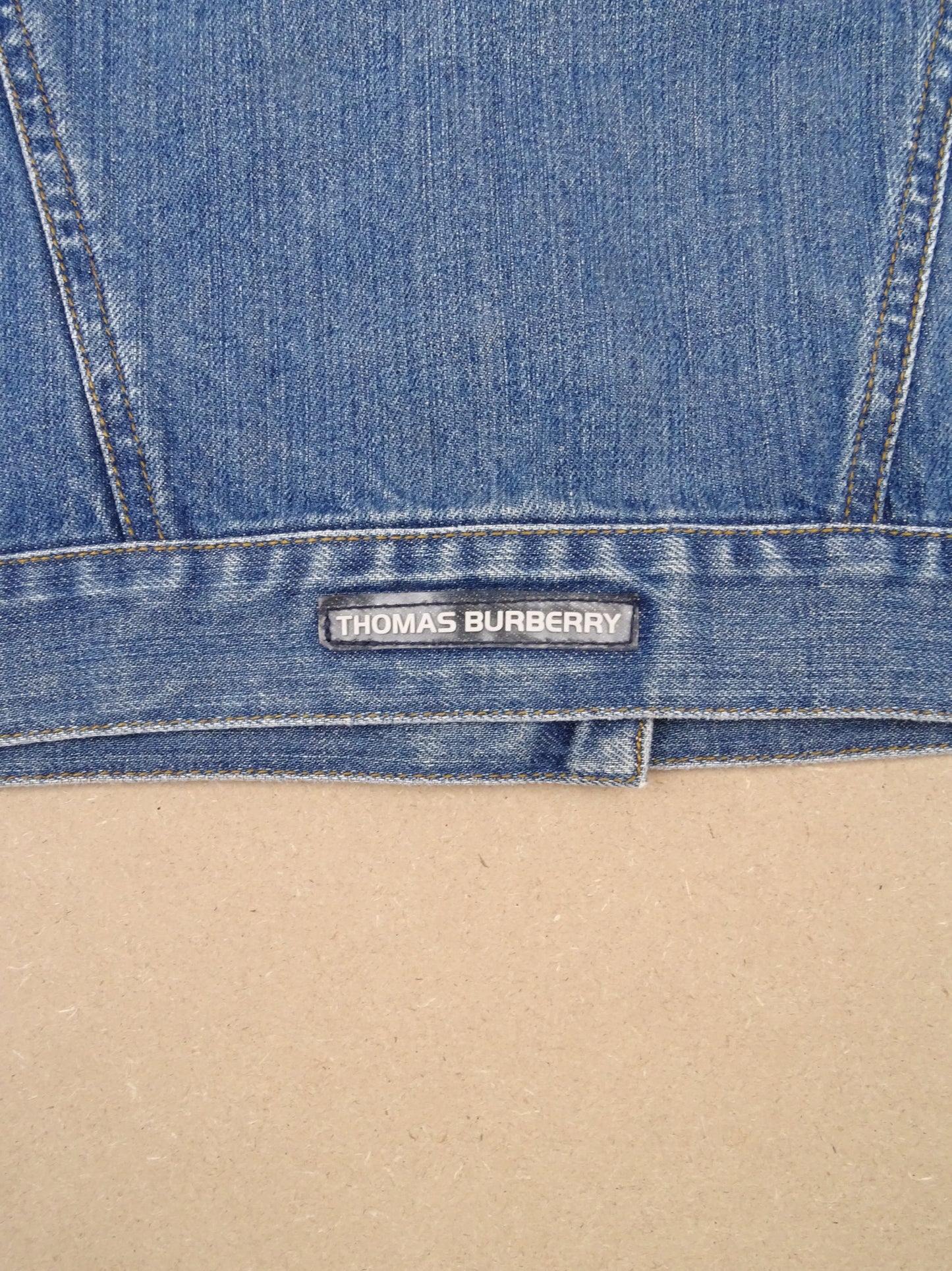 Veste Burberry En Jean Cropped S Femme Bleu