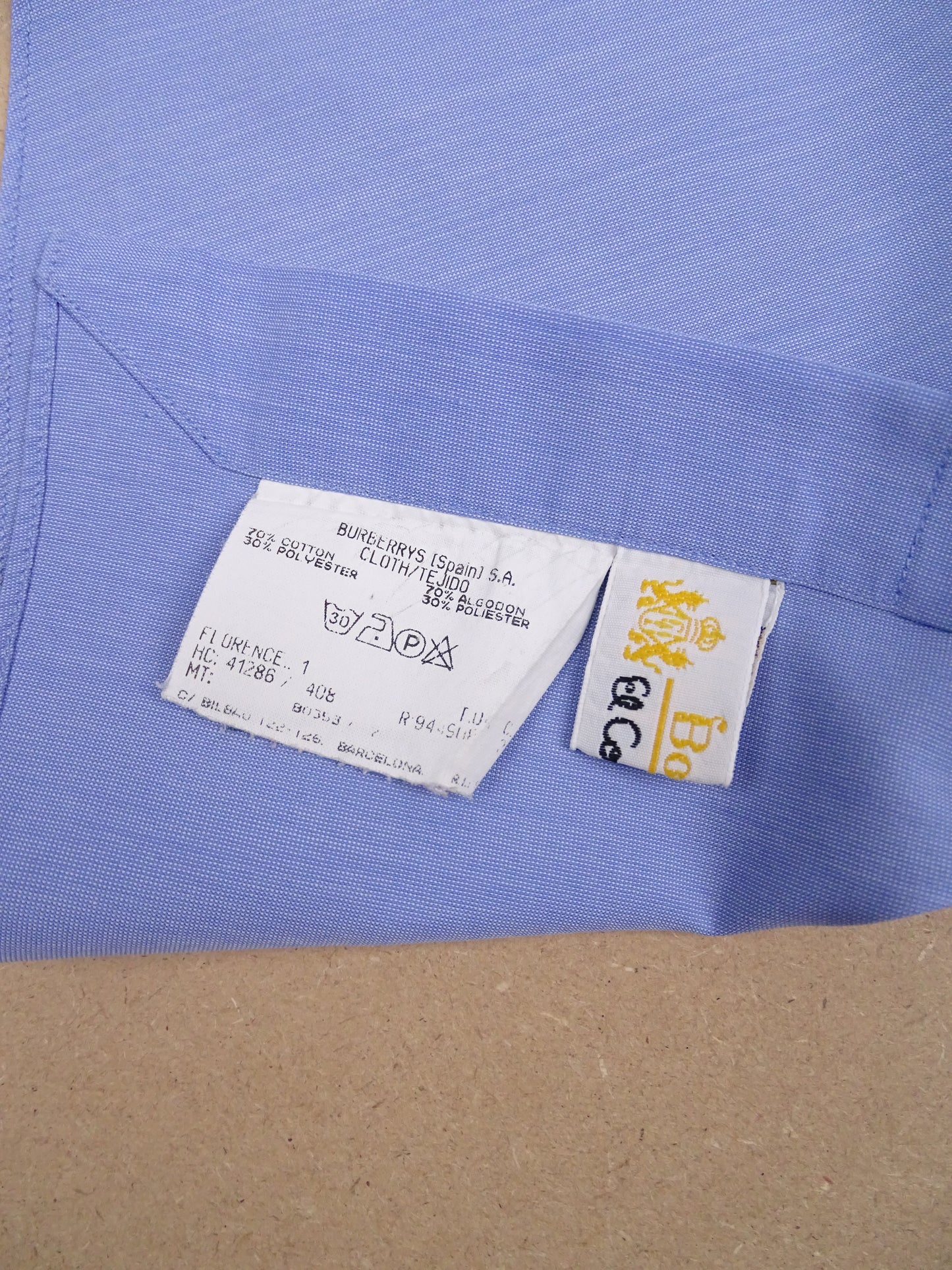 Chemise Burberry Bleue Logo Brodé L Homme