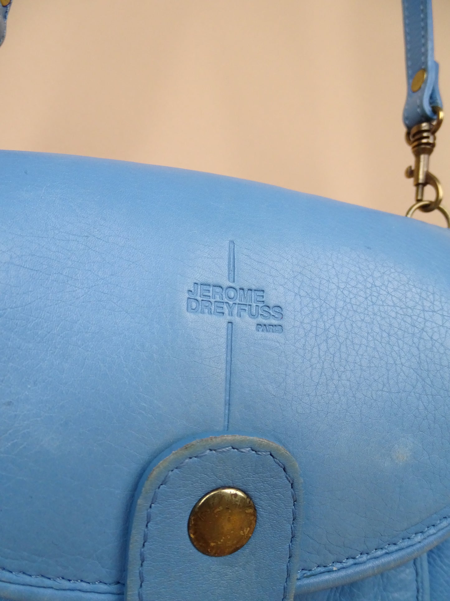 Sac Jérôme Dreyfuss "Momo" Bleu Cuir Bandoulière