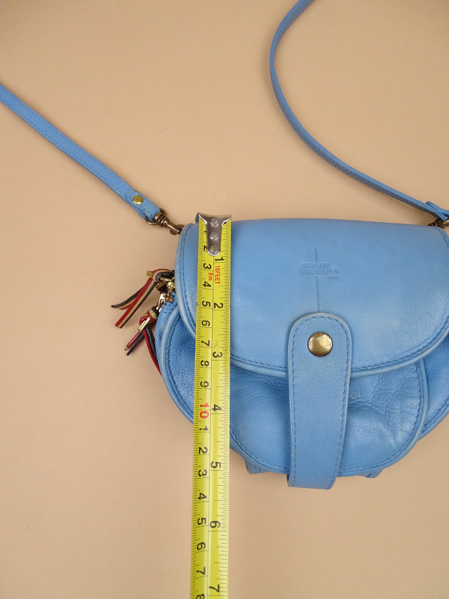 Sac Jérôme Dreyfuss "Momo" Bleu Cuir Bandoulière