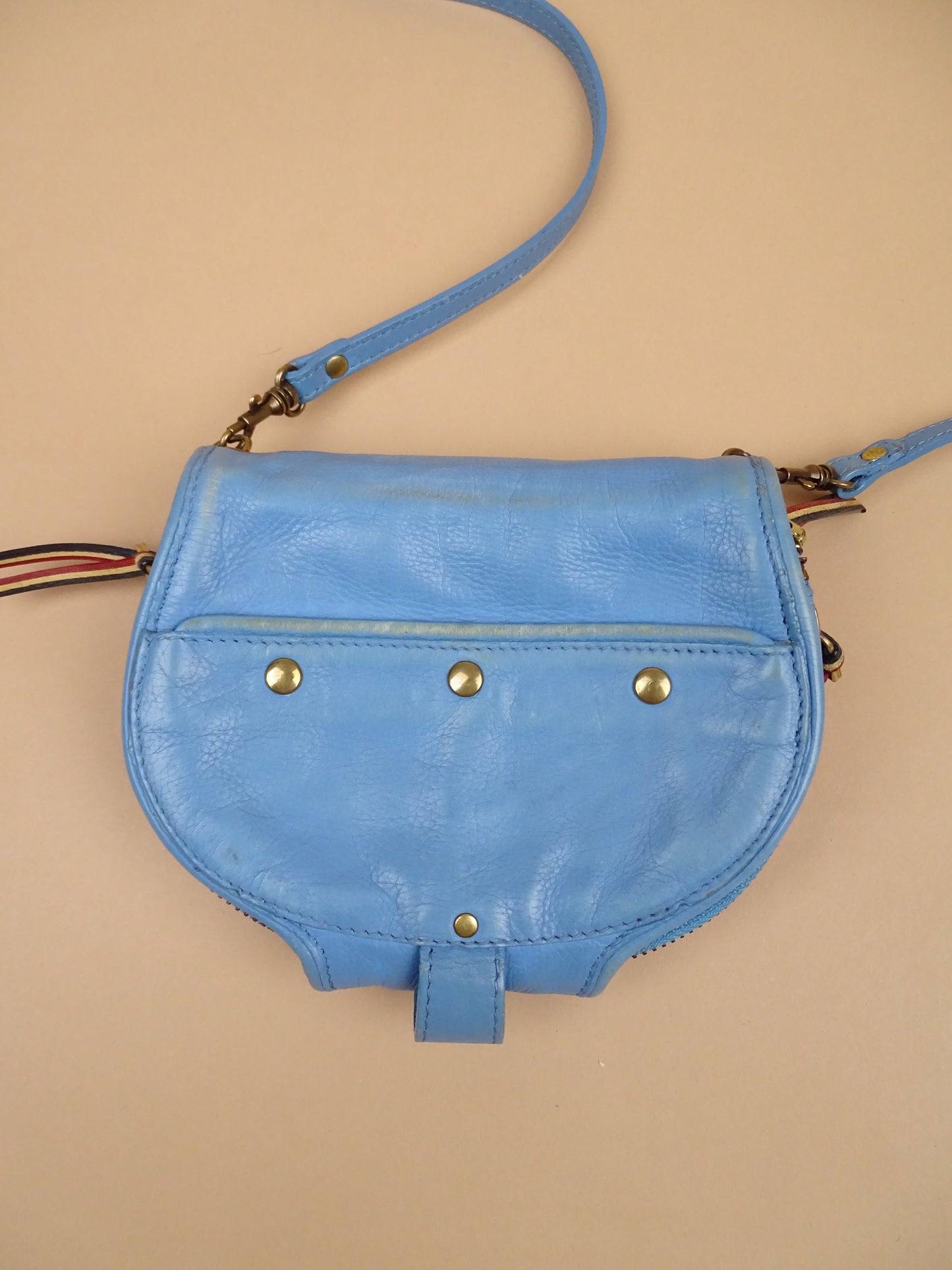 Sac Jérôme Dreyfuss "Momo" Bleu Cuir Bandoulière