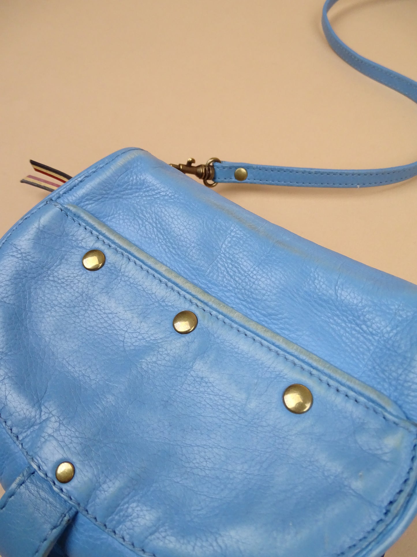 Sac Jérôme Dreyfuss "Momo" Bleu Cuir Bandoulière