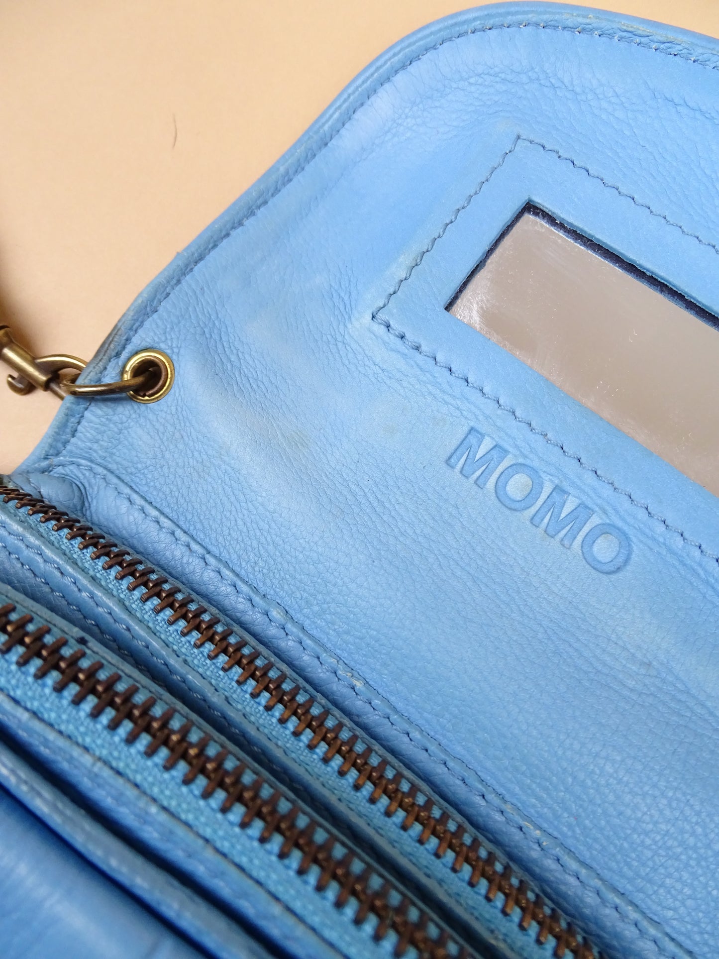 Sac Jérôme Dreyfuss "Momo" Bleu Cuir Bandoulière