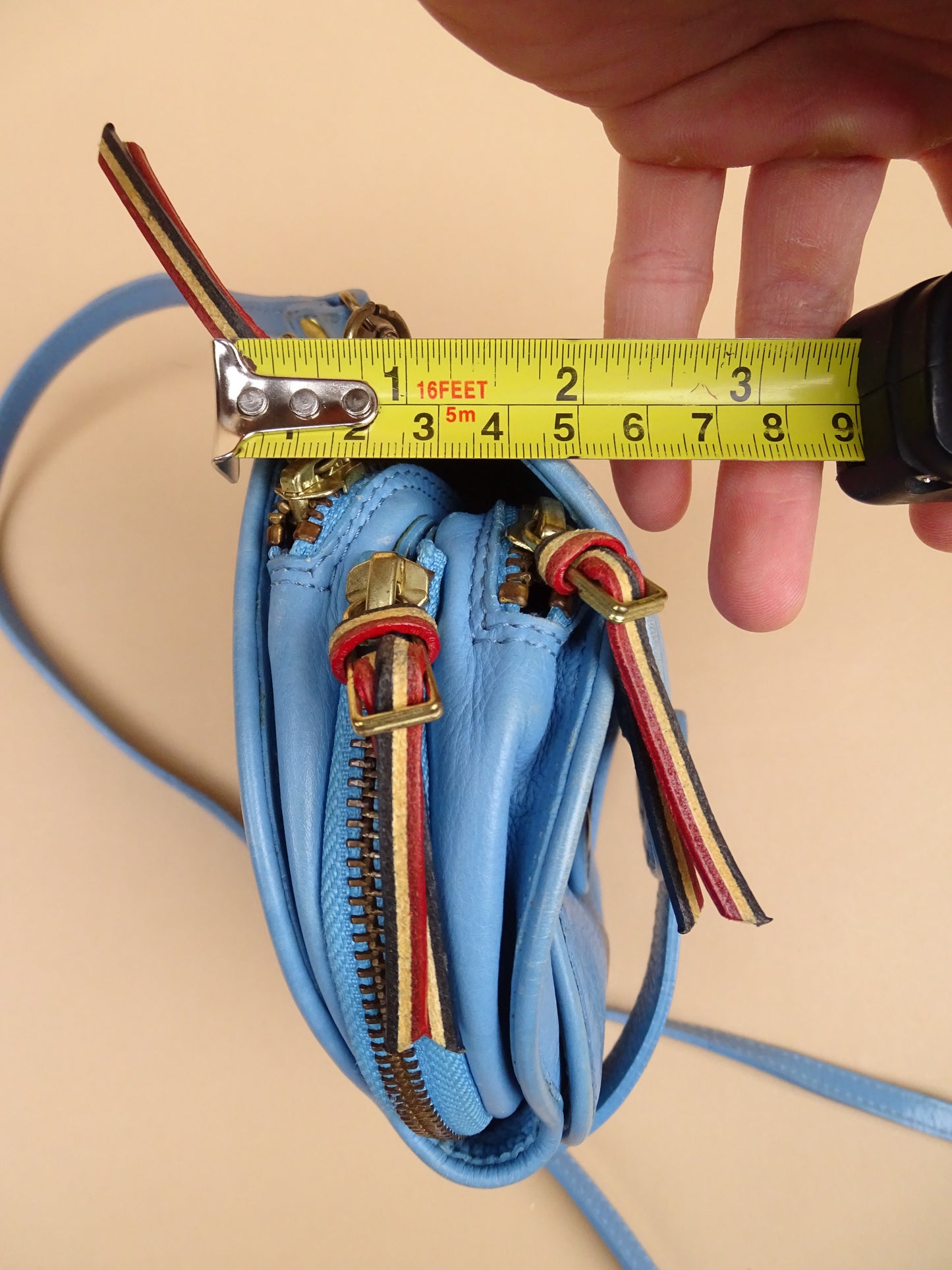 Sac Jérôme Dreyfuss "Momo" Bleu Cuir Bandoulière