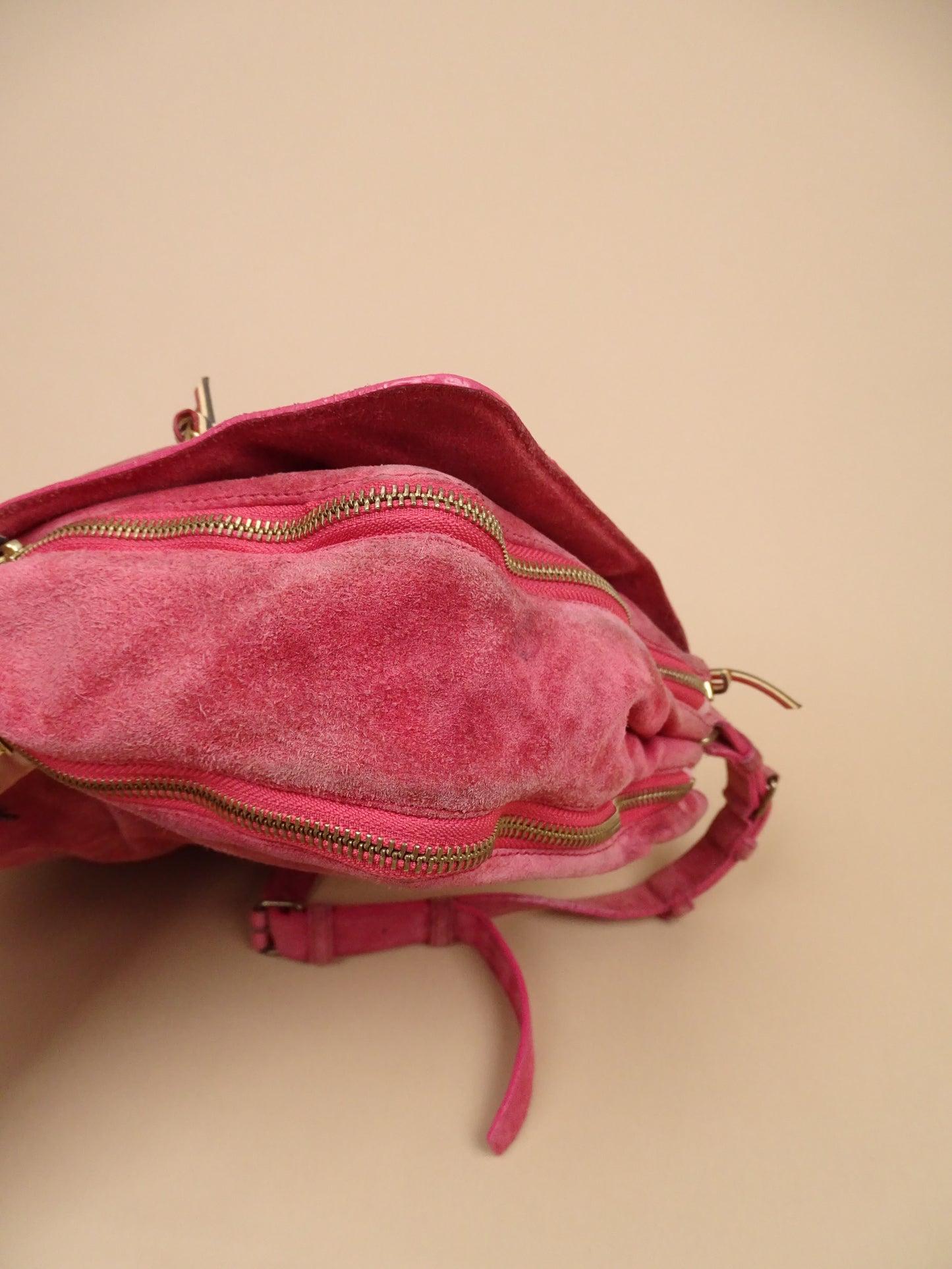 Sac Jérôme Dreyfuss "Albert" Rose Daim Femme Bandoulière