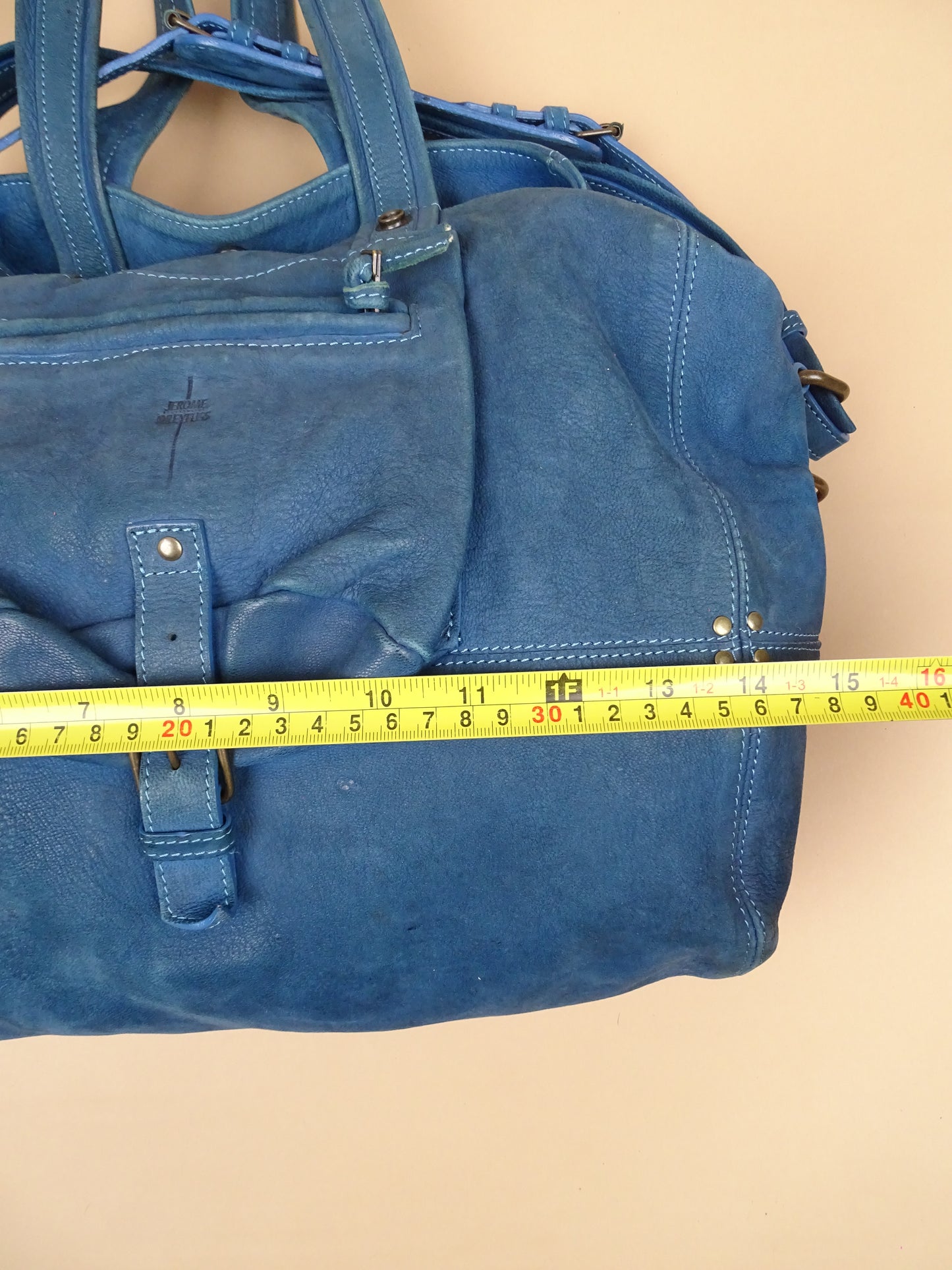 Sac Jérôme Dreyfuss "Billy" M Bleu Cuir Doux