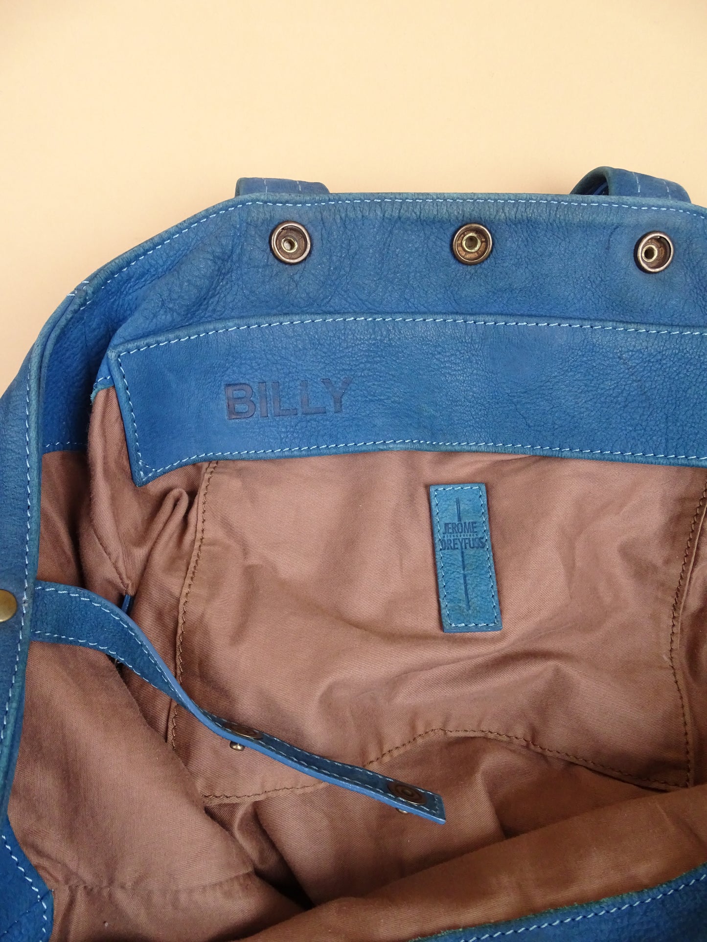 Sac Jérôme Dreyfuss "Billy" M Bleu Cuir Doux