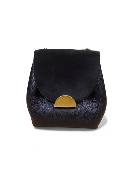 Polène Sac Numéro 1 Mini Noir Cuir Daim Bandoulière