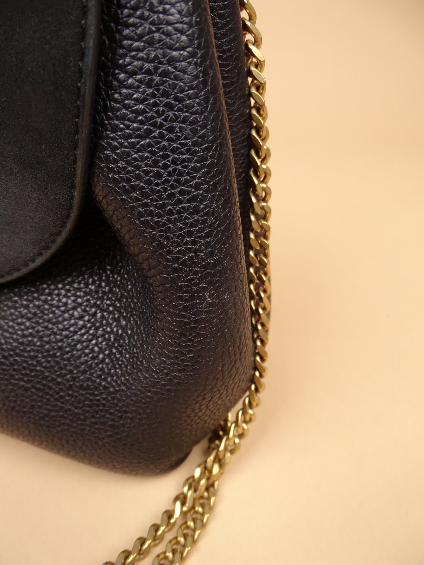Sac Polène Numéro 1 Mini Noir Cuir Daim Bandoulière