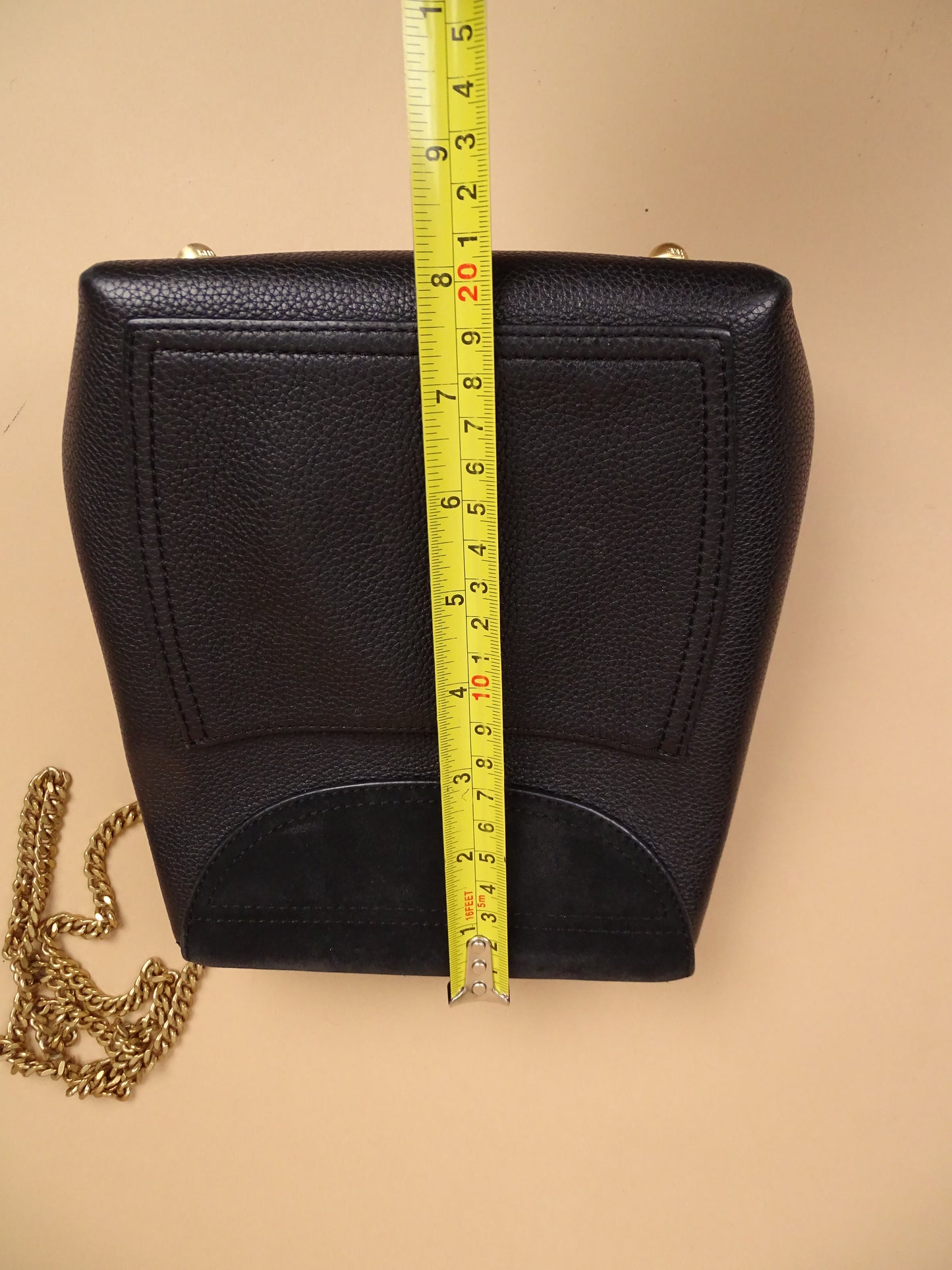 Sac Polène Numéro 1 Mini Noir Cuir Daim Bandoulière