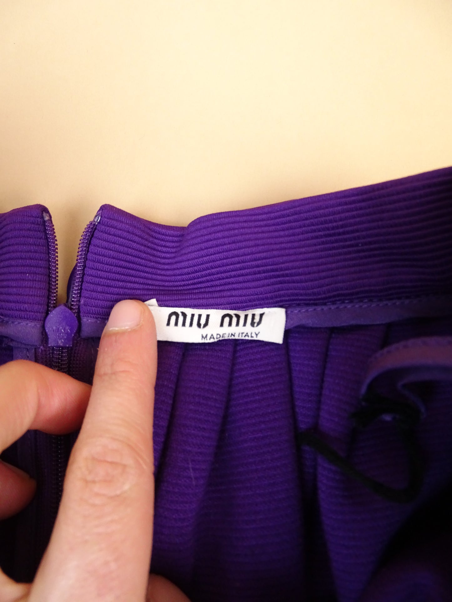 Mini-Jupe Bubble Miu Miu Plissée Violette nylon Coton S Femme