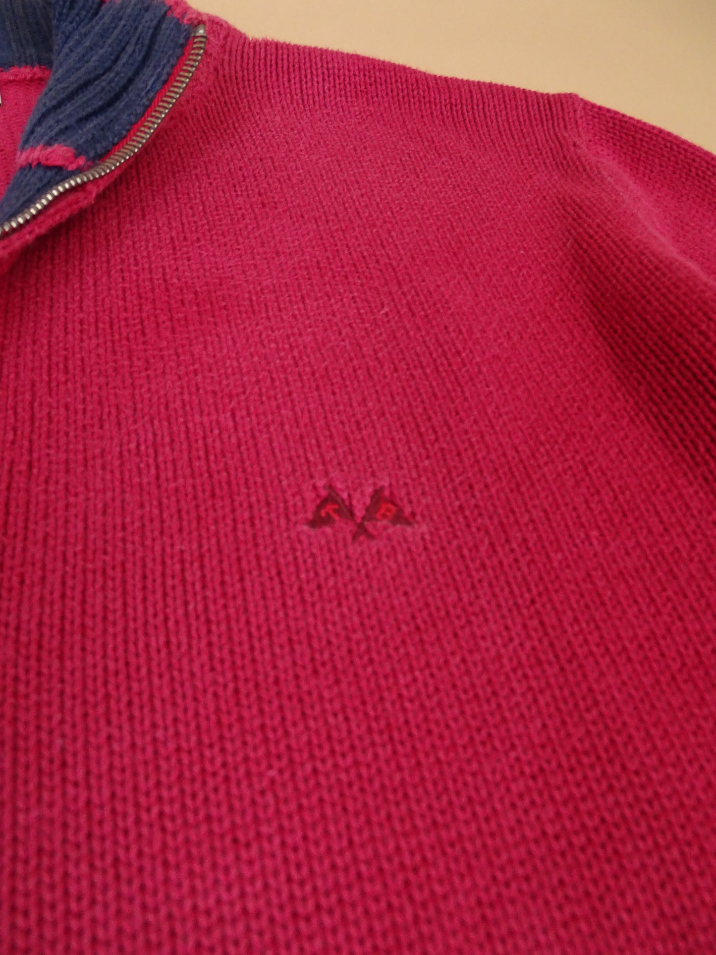 Pull Burberry Zippé Rouge En Taille XL Homme Coton