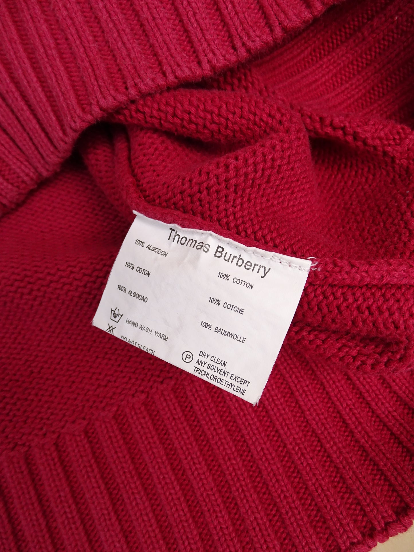 Pull Burberry Zippé Rouge En Taille XL Homme Coton