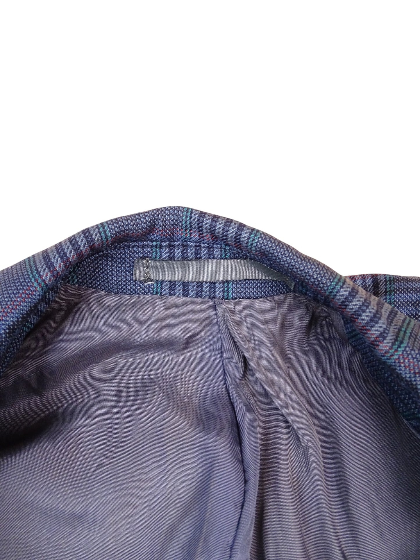 Yves Saint Laurent Veste Blazer Laine Bleu Marine Carreaux L Homme