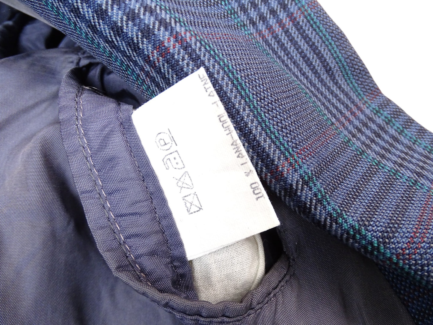 Yves Saint Laurent Veste Blazer Laine Bleu Marine Carreaux L Homme