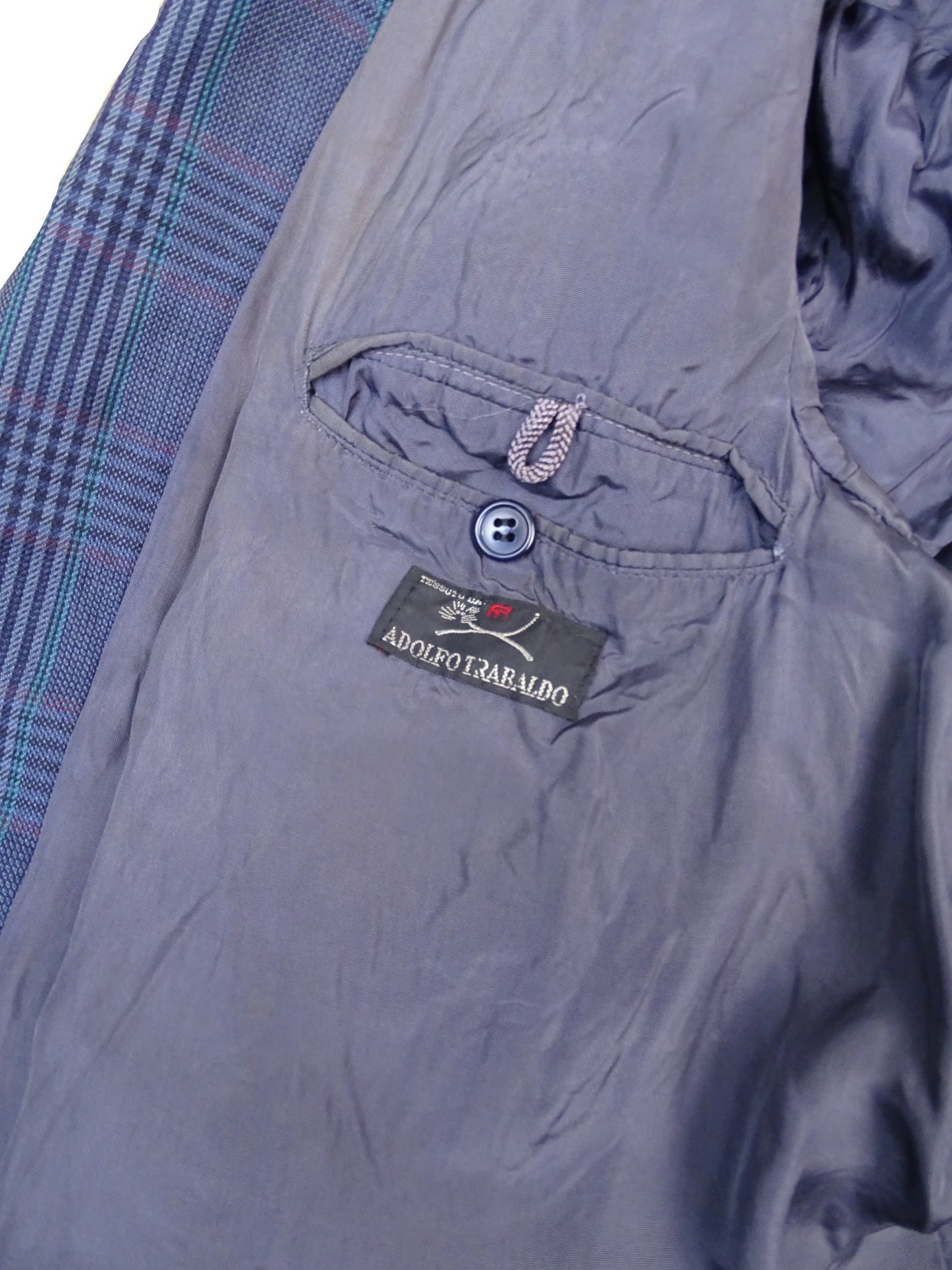 Yves Saint Laurent Veste Blazer Laine Bleu Marine Carreaux L Homme