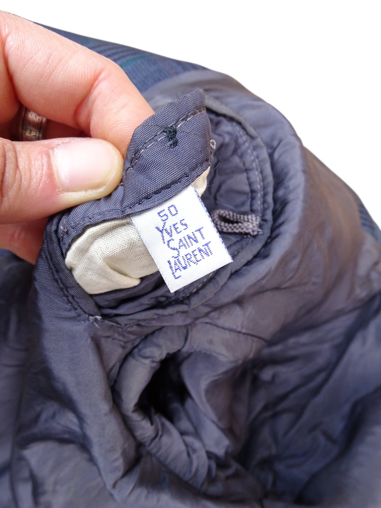 Yves Saint Laurent Veste Blazer Laine Bleu Marine Carreaux L Homme