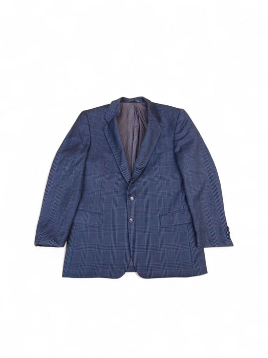 Yves Saint Laurent Veste Blazer Laine Bleu Marine Carreaux L Homme