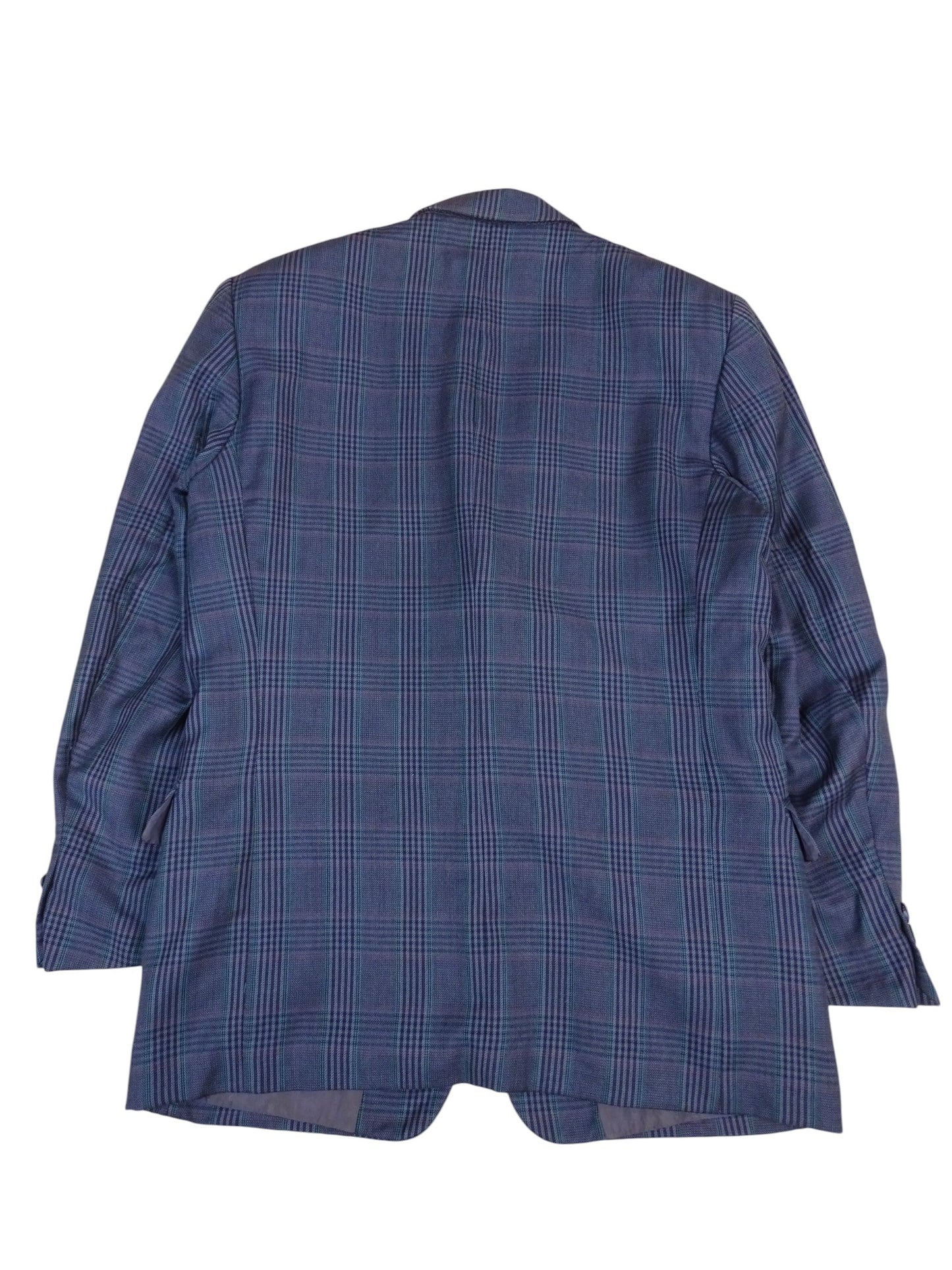 Yves Saint Laurent Veste Blazer Laine Bleu Marine Carreaux L Homme