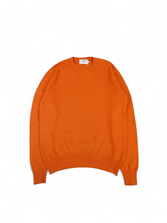 Pull Laine Orange Burberry M Homme 100% Laine