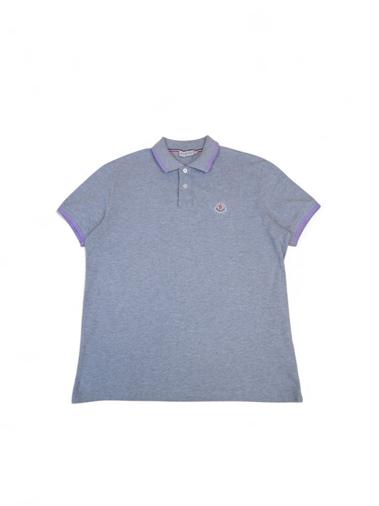 Polo Moncler Gris Rayures Violettes L Homme