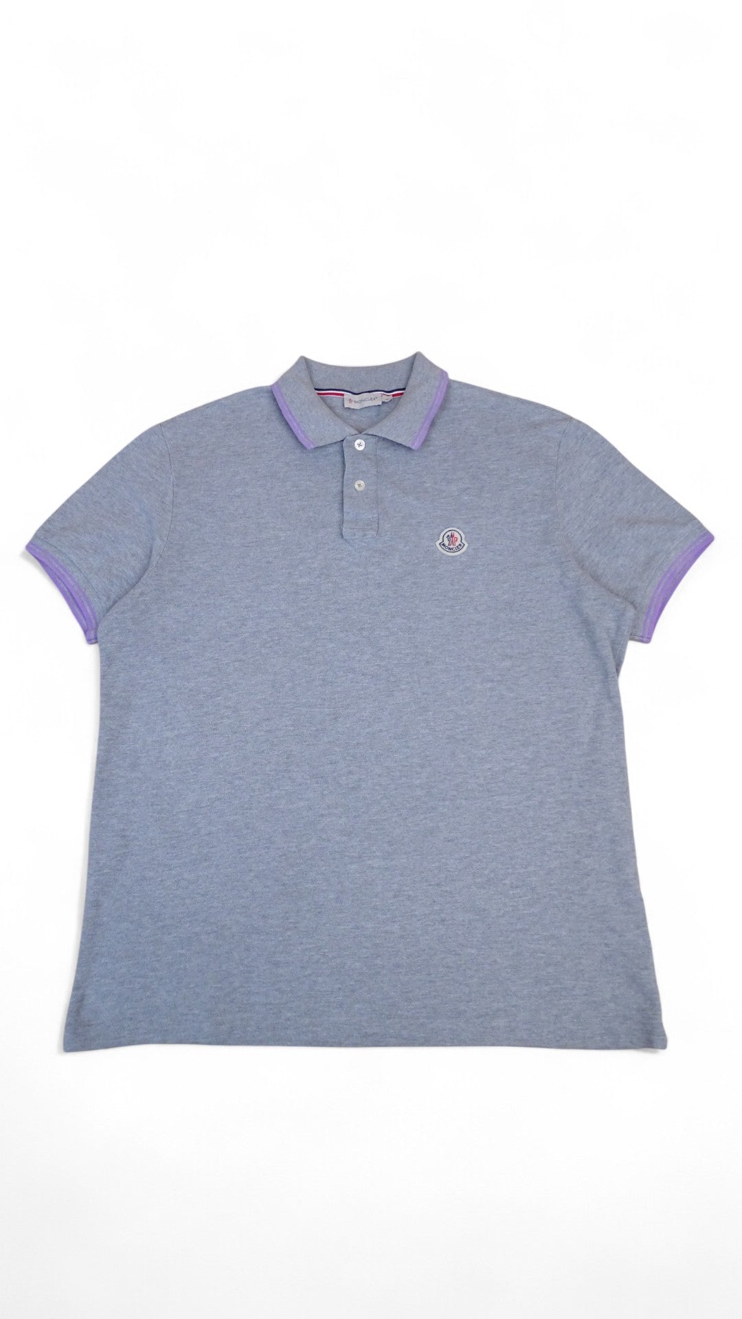 Polo Moncler Gris Rayures Violettes L Homme