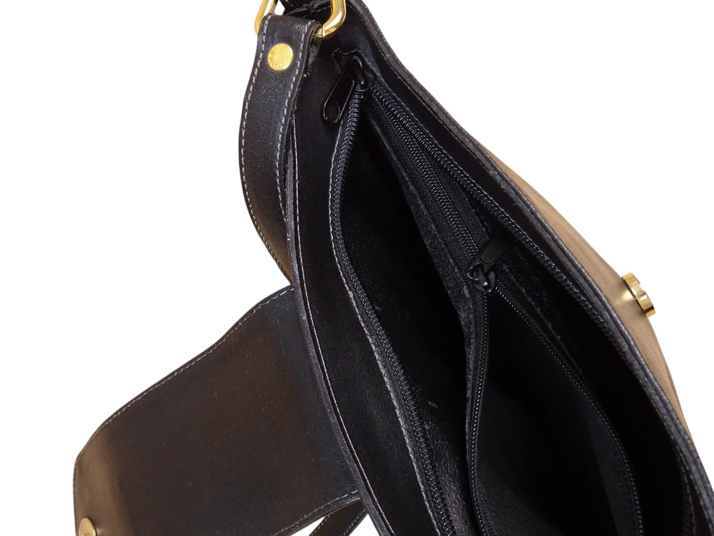 Courrèges Sac À Bandoulière Noir Cuir Vintage 1985 Femme